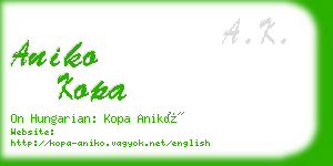 aniko kopa business card